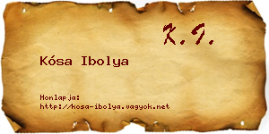 Kósa Ibolya névjegykártya