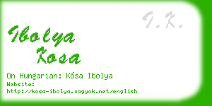 ibolya kosa business card